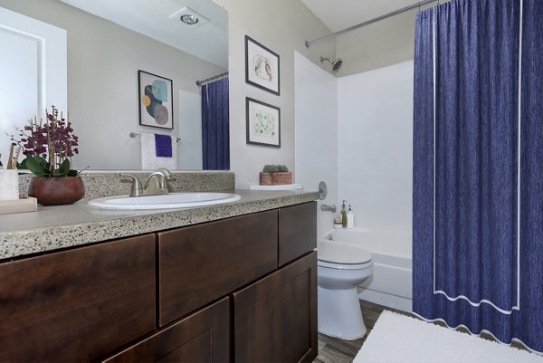 Modern bathroom featuring sleek fixtures at Alvista 240 Apartments