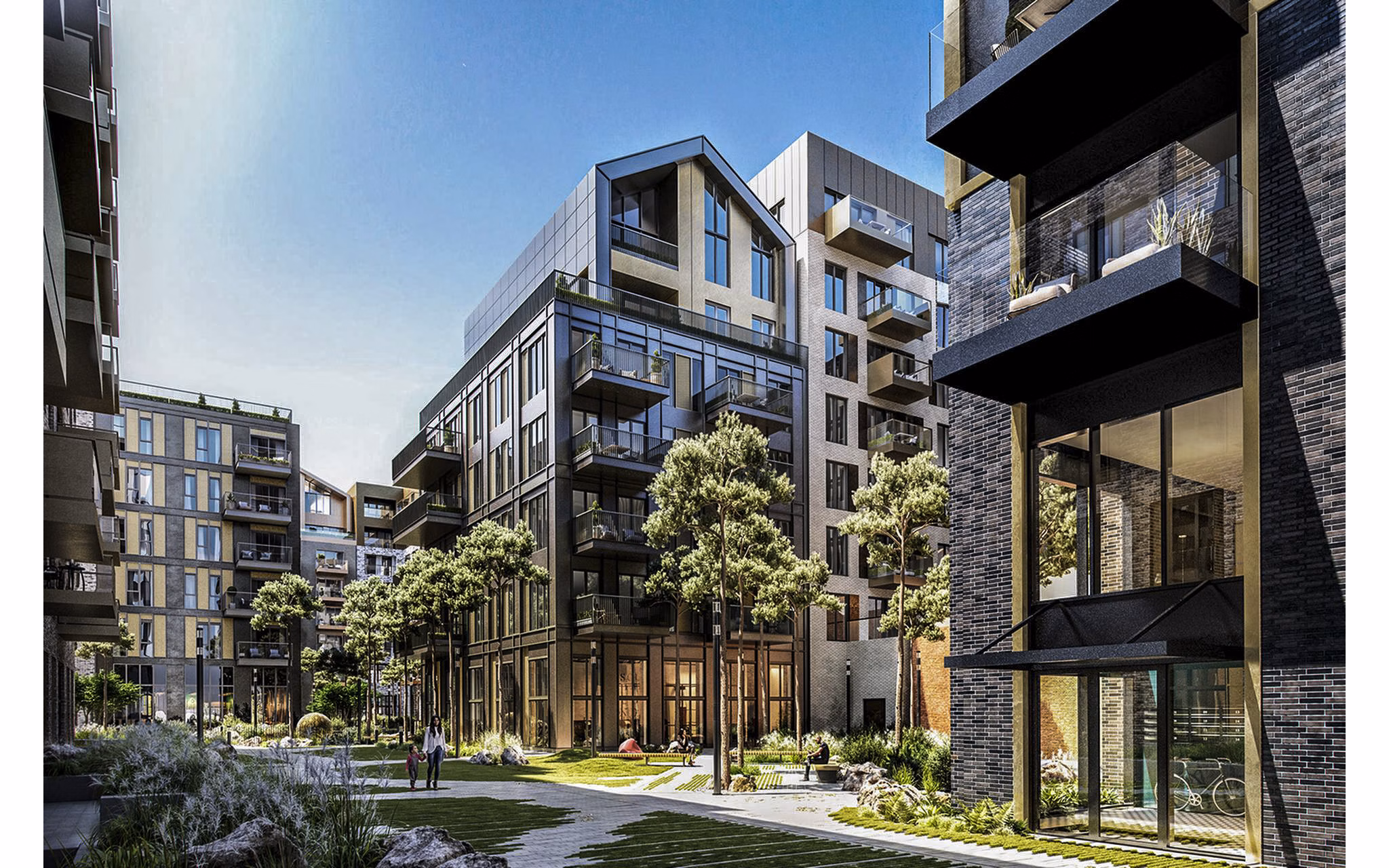 courtyard at Quayside Quarter at Dublin Landings