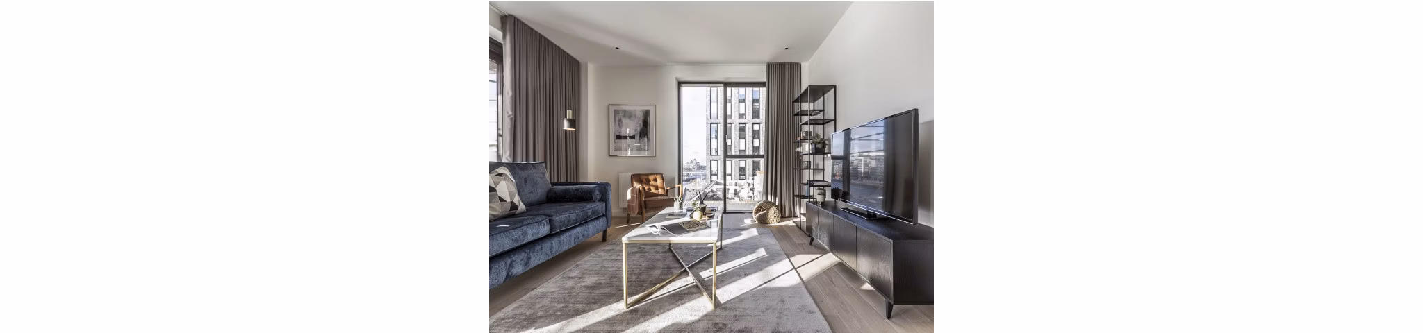 living room at Quayside Quarter at Dublin Landings