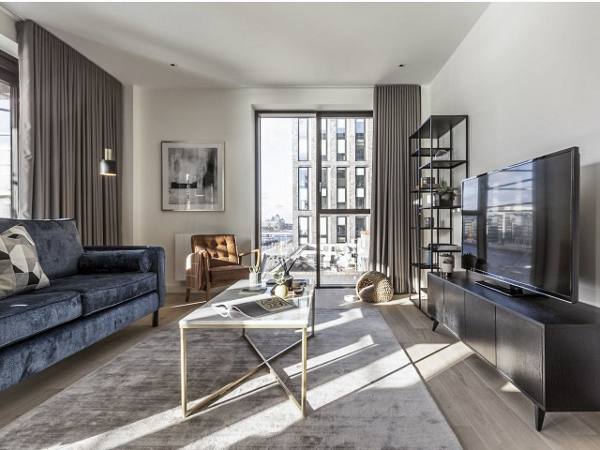 living room at Quayside Quarter at Dublin Landings