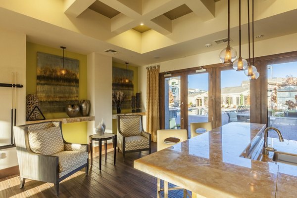 Modern clubhouse featuring luxury seating and decor at SkyStone Apartments