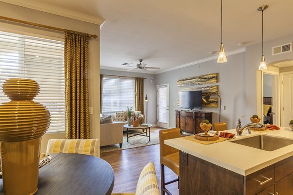 Elegant dining area with modern fixtures in SkyStone Apartments