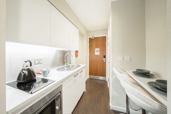 kitchen at Chapter Old Street Student Housing Apartments