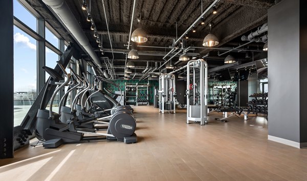 fitness center at Logan Apartments