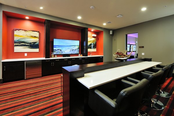 Meeting facility with modern seating and presentation equipment at 422 at the Lake Apartments