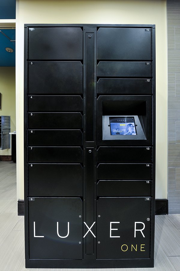 Convenient parcel pickup locker at 422 at the Lake Apartments for secure package storage