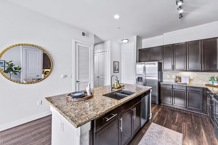 kitchen at 422 at the Lake Apartments