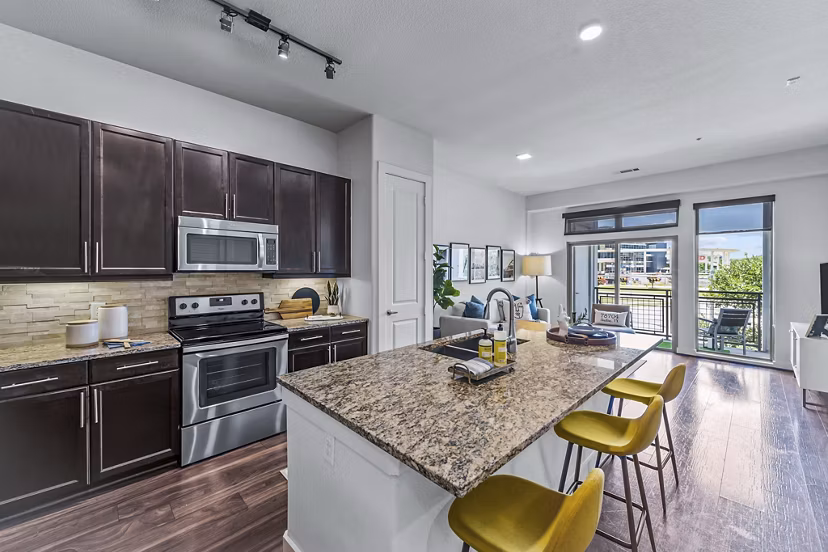 kitchen at 422 at the Lake Apartments