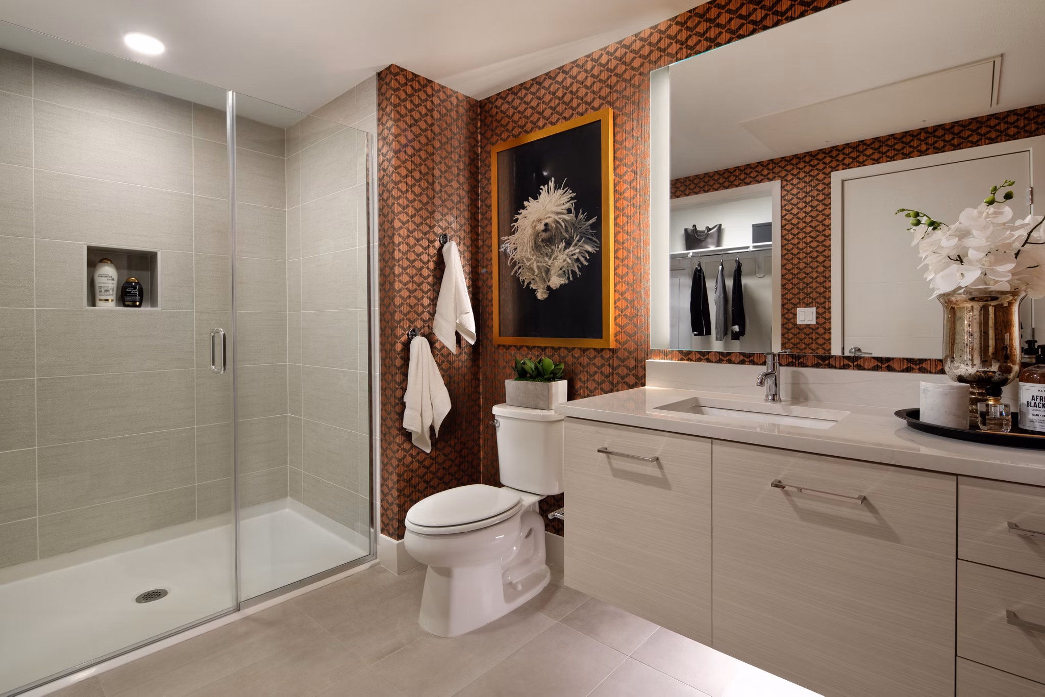 Sleek bathroom with luxury fixtures at Savoy Apartments