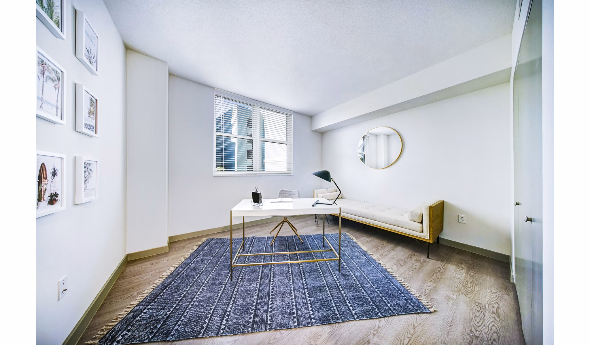 Home office with modern design at Navette on the Bay Apartments
