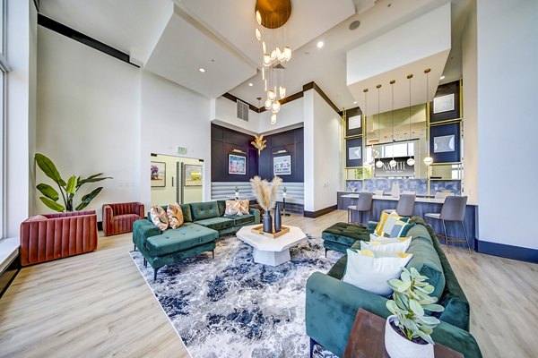 Clubhouse featuring modern design elements at Navette on the Bay Apartments with luxury amenities and vibrant social spaces