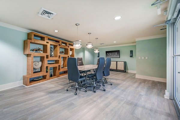 Stylish clubhouse meeting facility at Navette on the Bay Apartments, perfect for events and gatherings