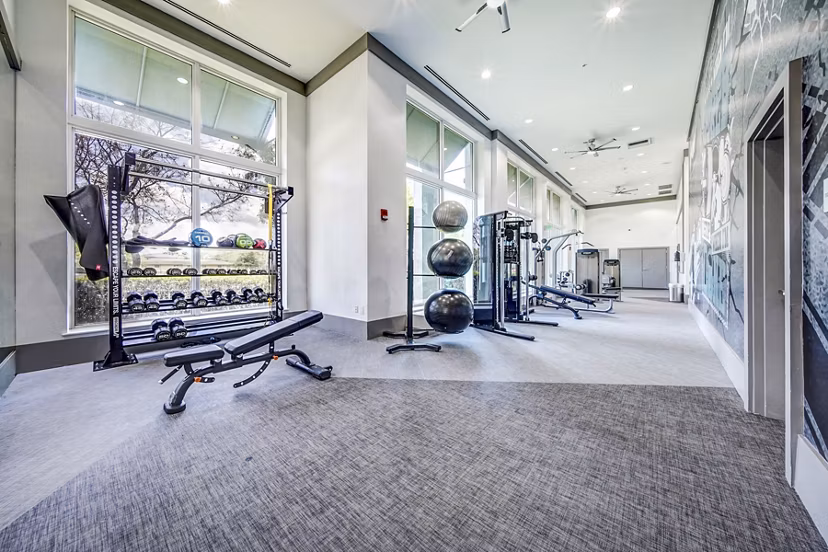 Fitness center with state-of-the-art equipment at Navette on the Bay Apartments