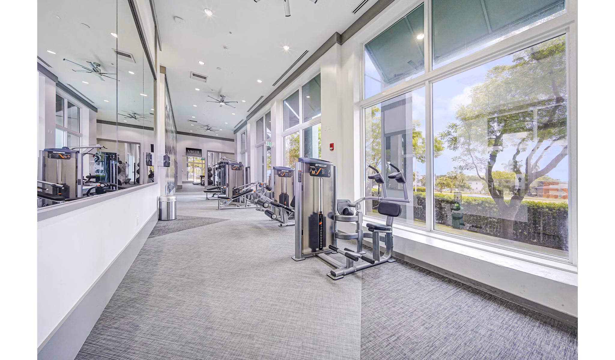 Fitness center with state-of-the-art equipment at Navette on the Bay Apartments
