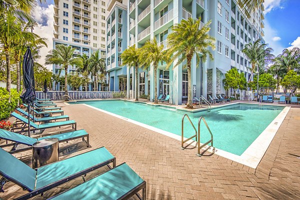 Luxurious pool overlooking waterfront at Navette on the Bay Apartments, ideal for relaxation and leisure