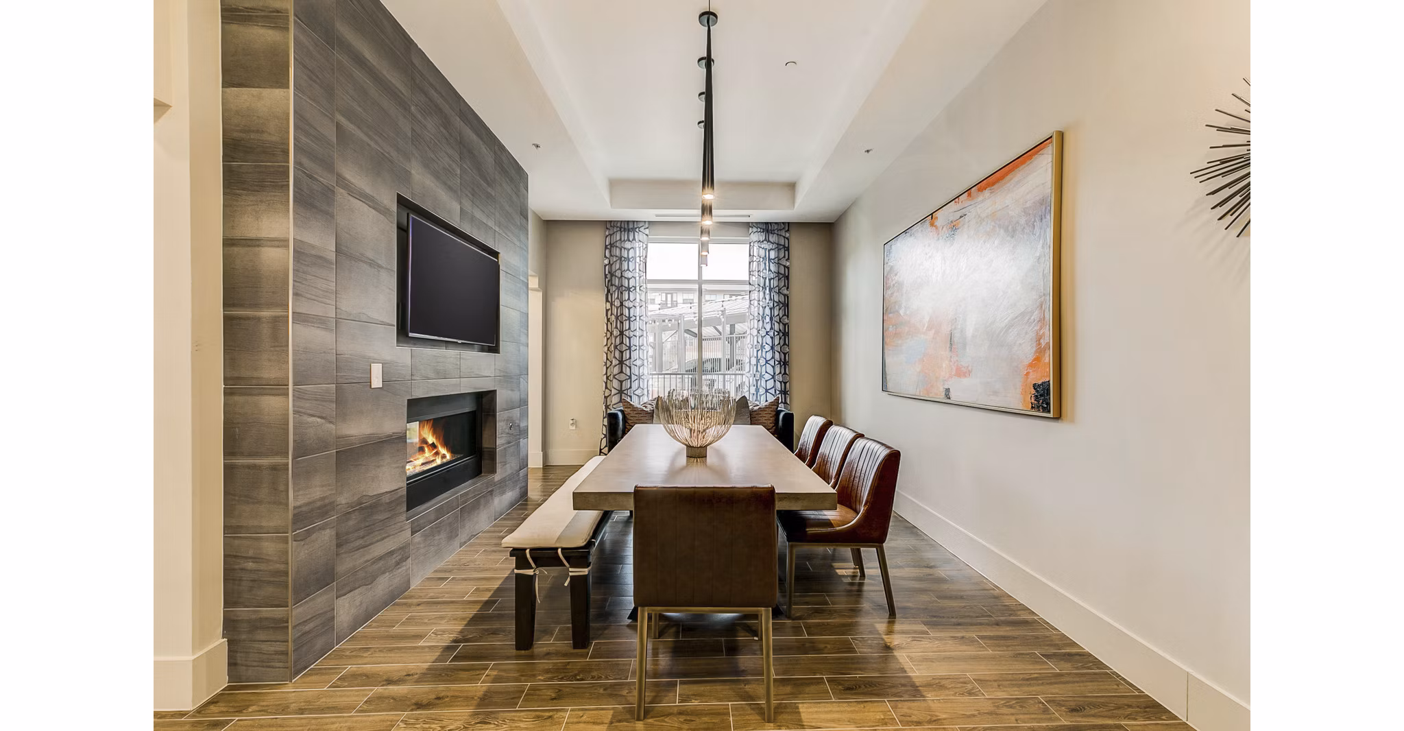 Modern conference room with sleek furniture at Eastbank Riverwalk Apartments