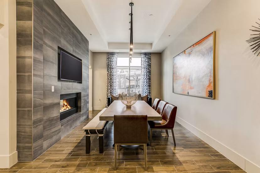 Modern conference room with sleek furniture at Eastbank Riverwalk Apartments