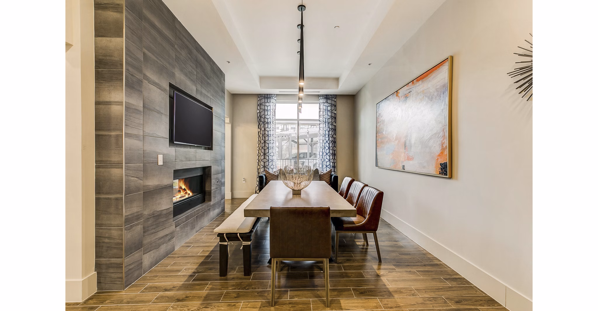Modern conference room with sleek furniture at Eastbank Riverwalk Apartments