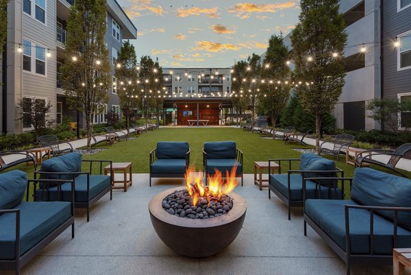 fire pit at Elan Madison Yards Apartments