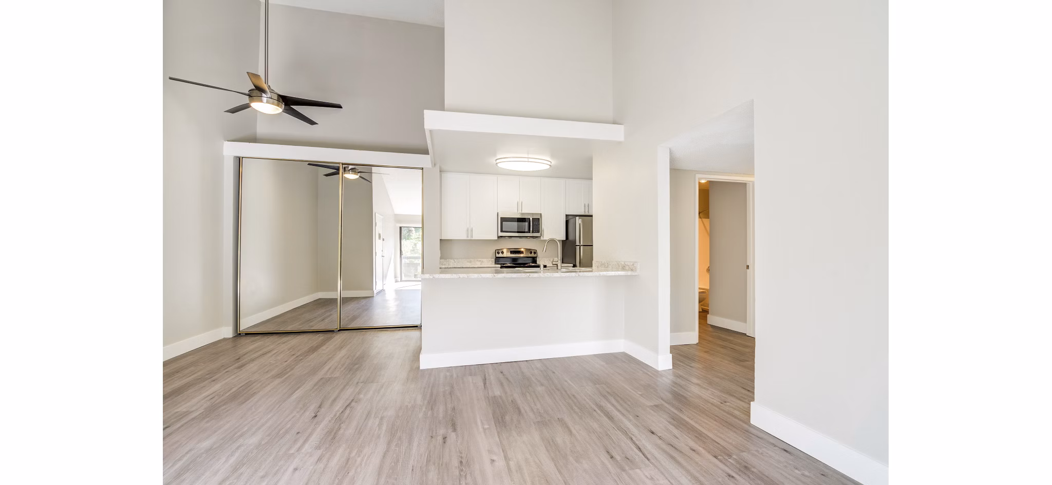 Dining area with stylish decor at Presidio at Rancho Del Oro Apartments, offering luxury living spaces for modern lifestyles