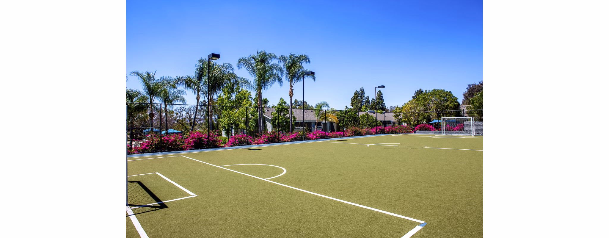 Sport court for basketball and tennis at Presidio at Rancho Del Oro luxury apartments in Oceanside, offering active lifestyle amenities