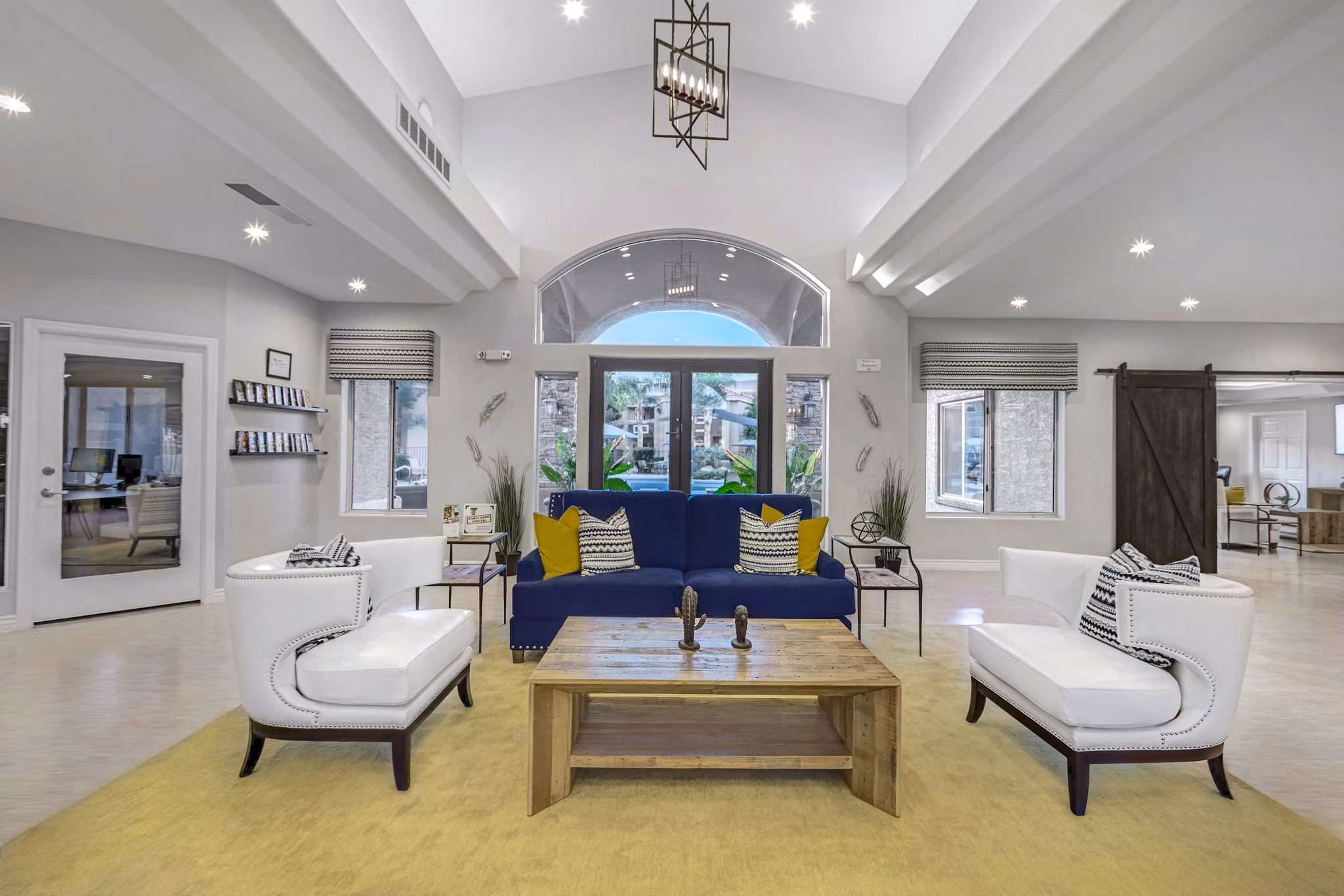 Clubhouse featuring modern design and leisure spaces at Springs at Continental Ranch Apartments