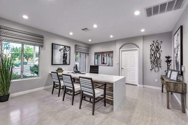 Stylish clubhouse interior with modern seating and decor at Springs at Continental Ranch Apartments