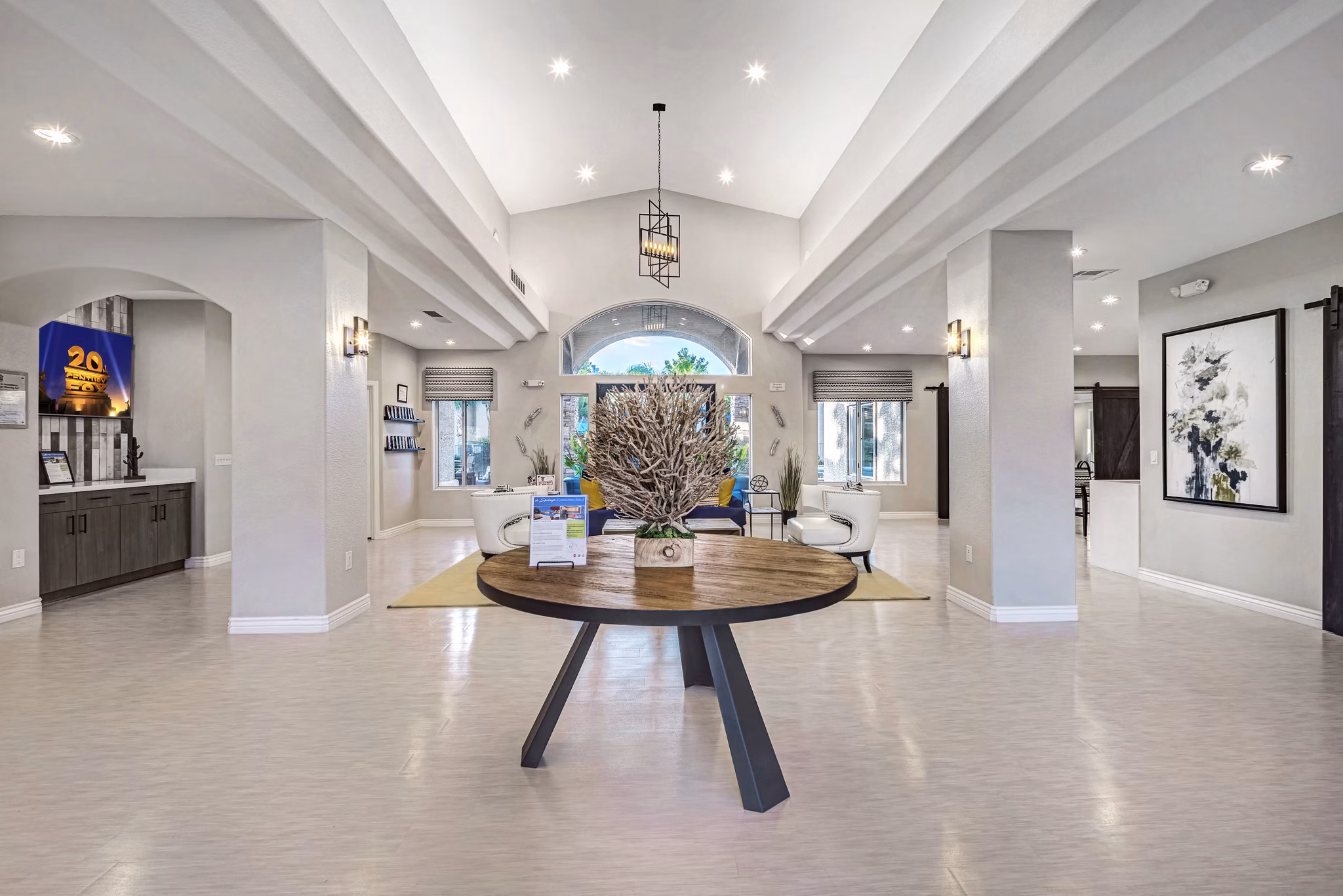Clubhouse with modern design at Springs at Continental Ranch Apartments in Greystar community