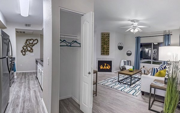 Modern kitchen with stainless steel appliances in Springs at Continental Ranch Apartments