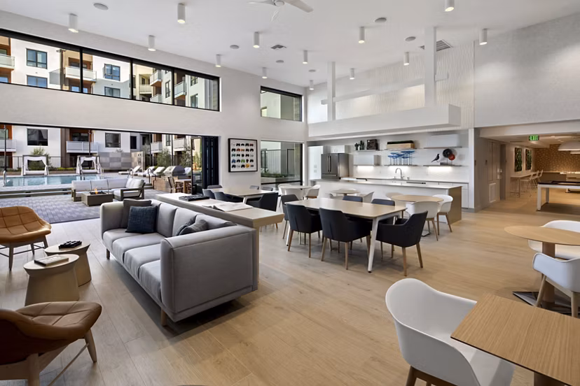 Lynhaven Apartments: Modern clubhouse featuring stylish furnishings and social spaces