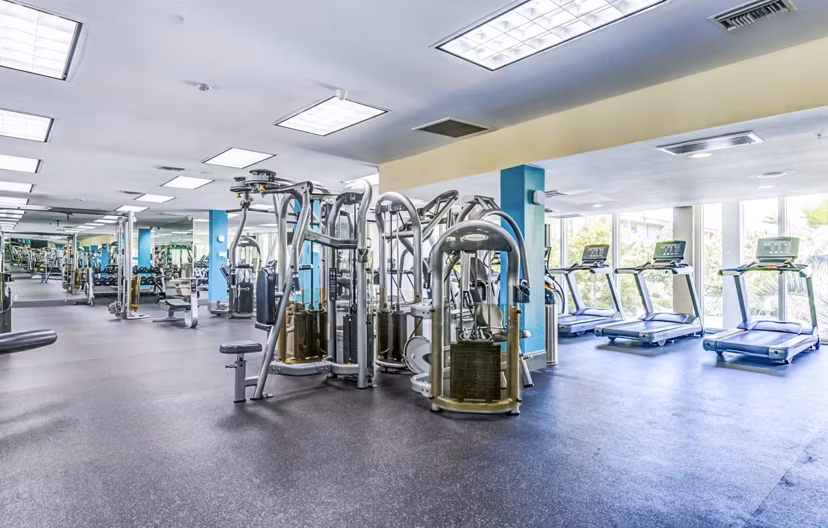 Modern fitness center with state-of-the-art equipment at The Chadwick Apartments