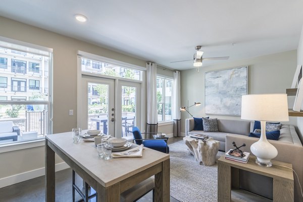 living room at Eighteen25 Downtown Apartments