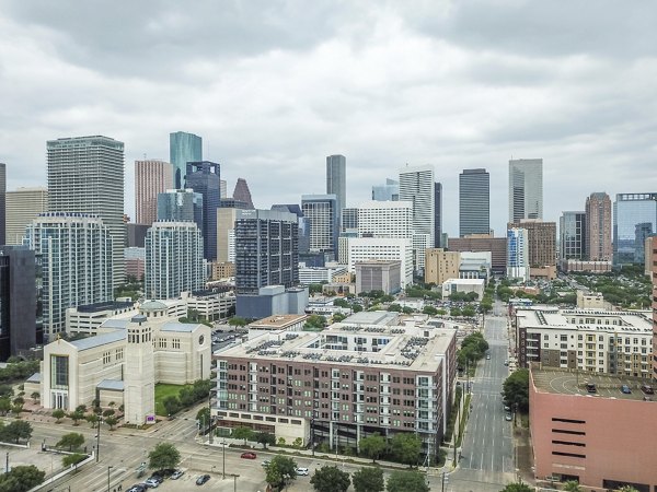 Eighteen25: Scenic view from modern luxury apartments in downtown with cityscape backdrop