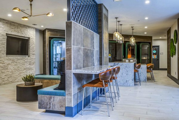 Modern study area with comfortable seating in Union Blacksburg Apartments clubhouse