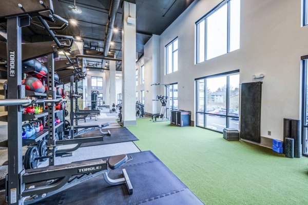 fitness center at Union Blacksburg Apartments