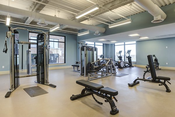 fitness center at Overlook at River Place Apartments