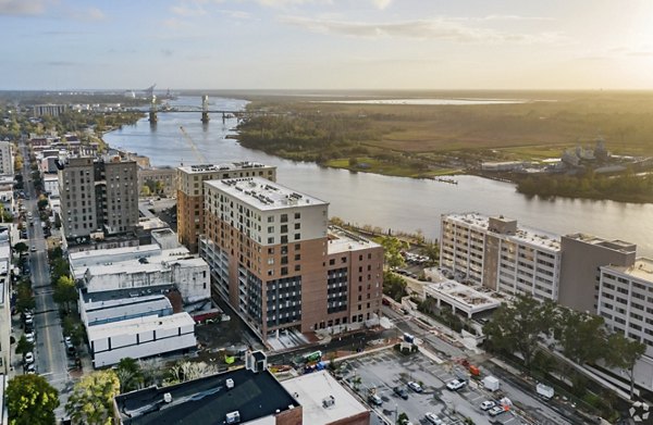 Overlook at River Place: Scenic view from luxury apartments with riverside setting