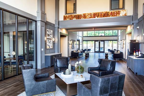clubhouse/lobby at One Riverside Apartments