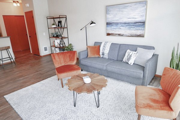 Cozy living area with modern furnishings at Diamond Rock Rentals