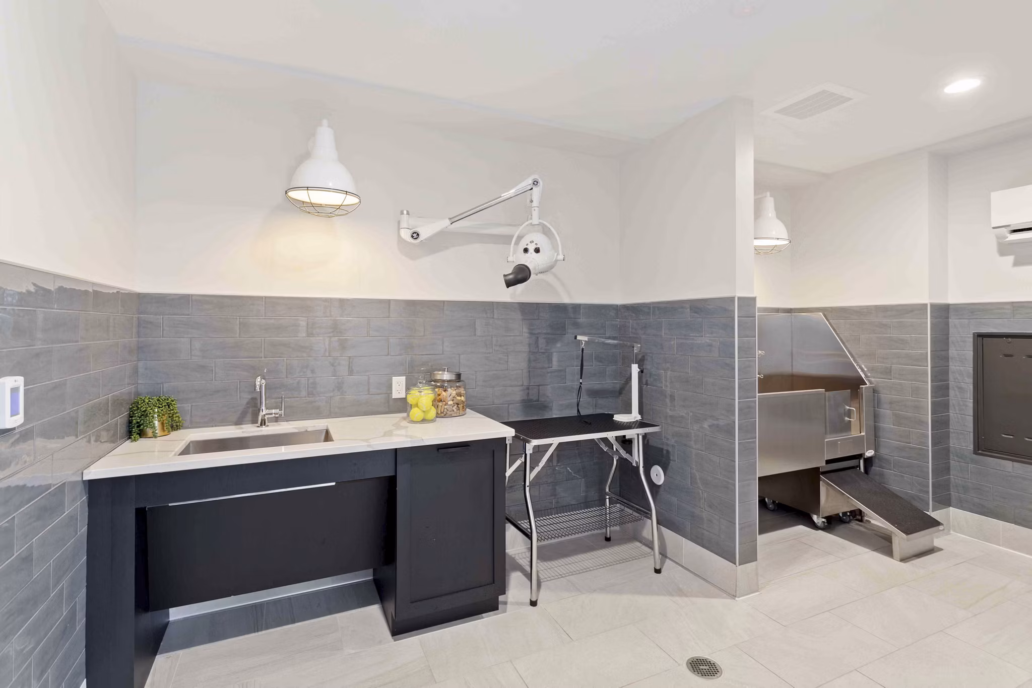 Dog wash station with modern facilities at The Berkman Apartments