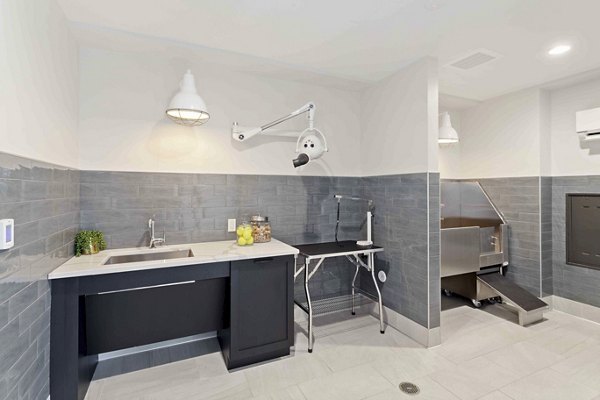 Dog wash station with modern facilities at The Berkman Apartments