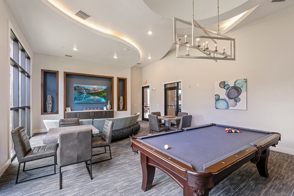 clubhouse game room at Zen Apartments