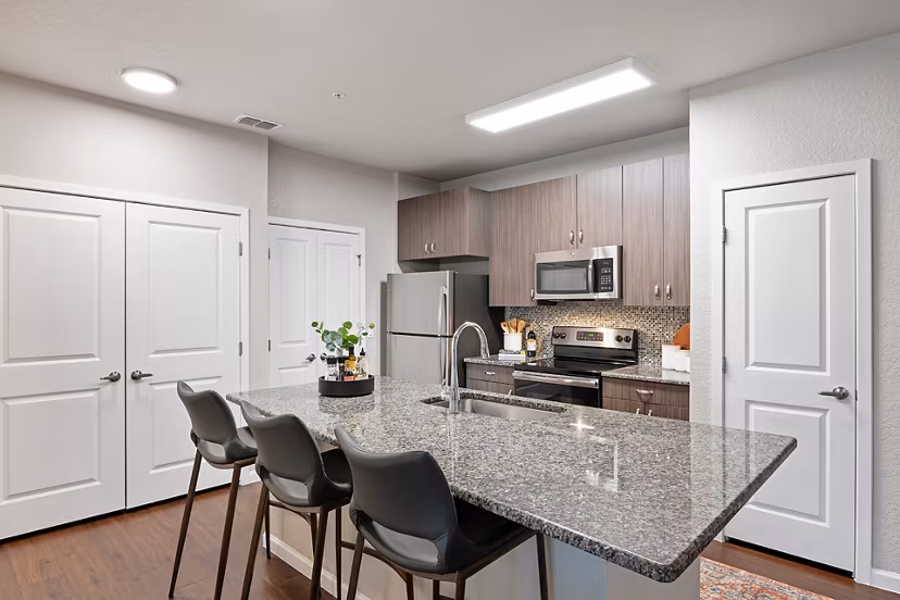 kitchen at Zen Apartments