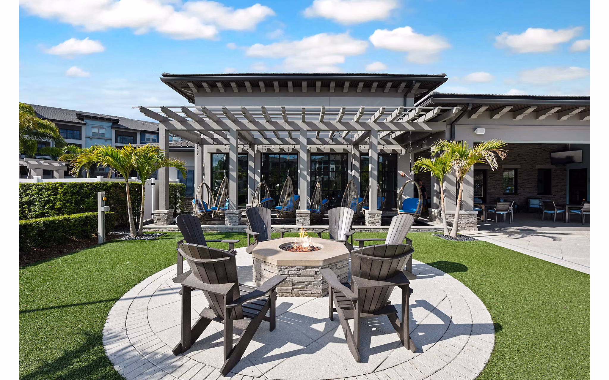 fire pit/patio at Zen Apartments