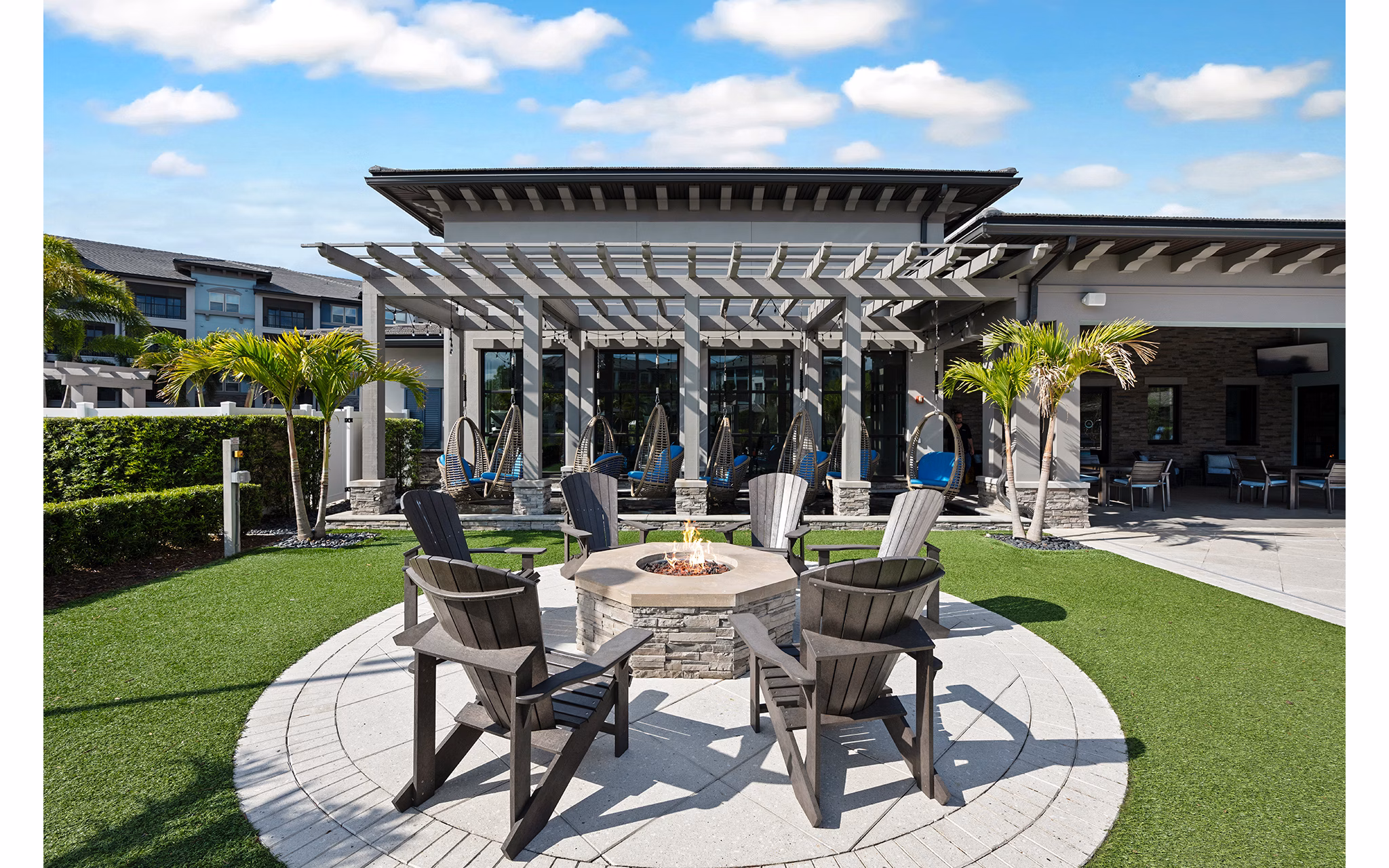 fire pit/patio at Zen Apartments