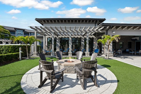 fire pit/patio at Zen Apartments