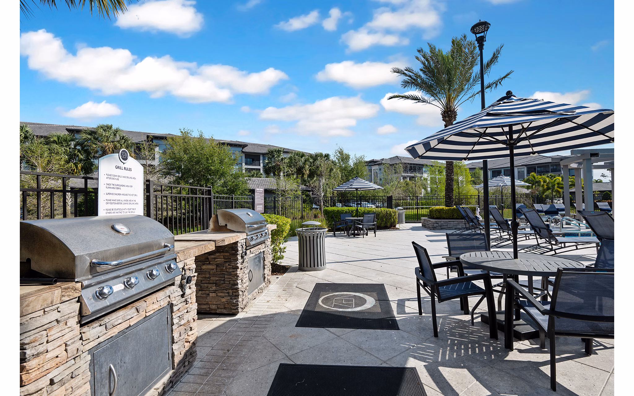 grill area/patio at Zen Apartments