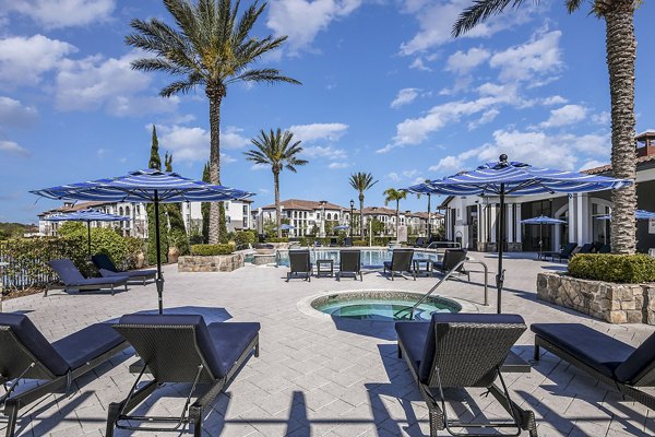 Relaxing hot tub at Venetian Isle Apartments, perfect for unwinding in style and comfort