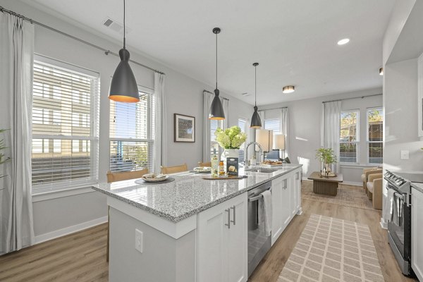 kitchen at Riverworks Apartments