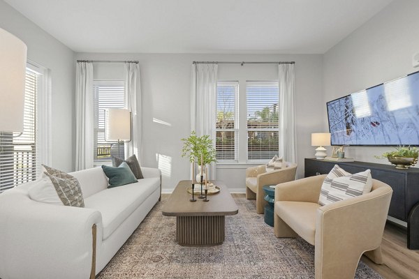 living room at Riverworks Apartments